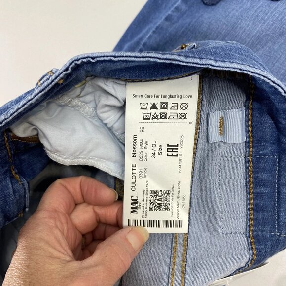 Mac Jeans Women's Culotte Blossom Wide Leg Jeans – Size 34 x 26 – Blue - Picture 2 of 13